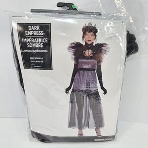Dark Empress Costume Size M (6-8) Gothic Queen Black Tulle Dress Tiara Gloves